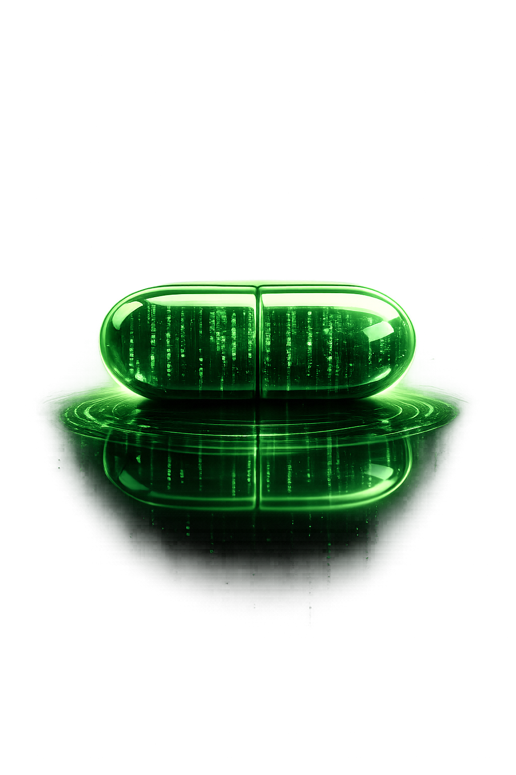 Glowing lime green capsule — take the lime pill